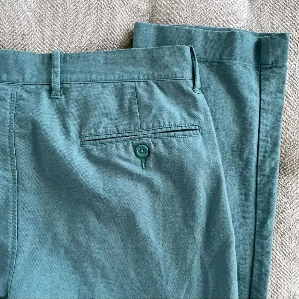 J Crew The Sutton Green Straight Fit Green Cotton Chinos 31 x 31